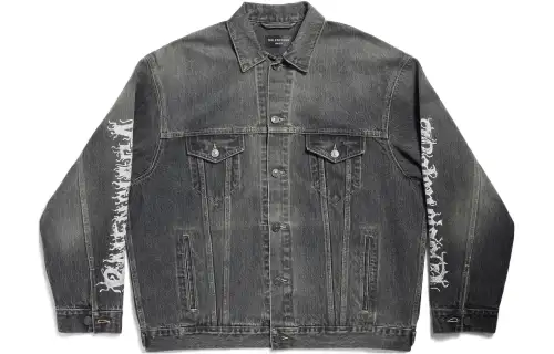 Balenciaga Logo Printed Denim Jacket