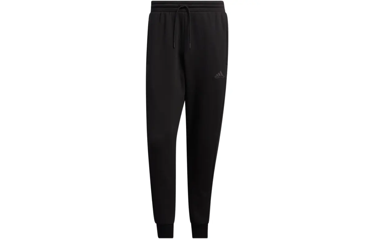 Adidas Knitted Sweatpants Men's Black Moderate Cuffed Pants