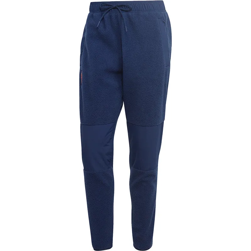 Adidas Knitted Sweatpants Men's Blue Thickened Straight Fit Pants