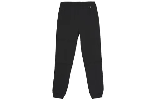 Burberry Contrast Panel Cotton Blend Fleece Lined Knitted Sweatpants Men's Black