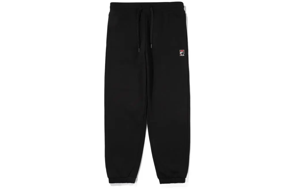 FILA Knitted Sweatpants Unisex Black Moderate Cuffed Pants