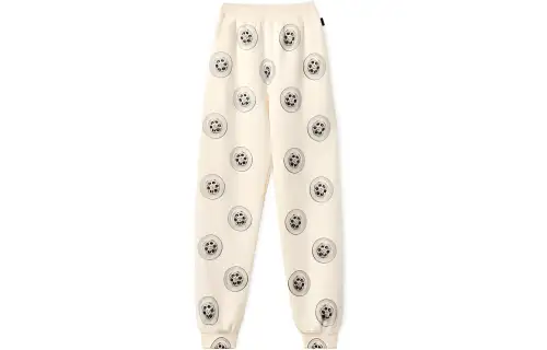 LOEWE Knitted Sweatpants Men's White Moderate Cuffed Pants