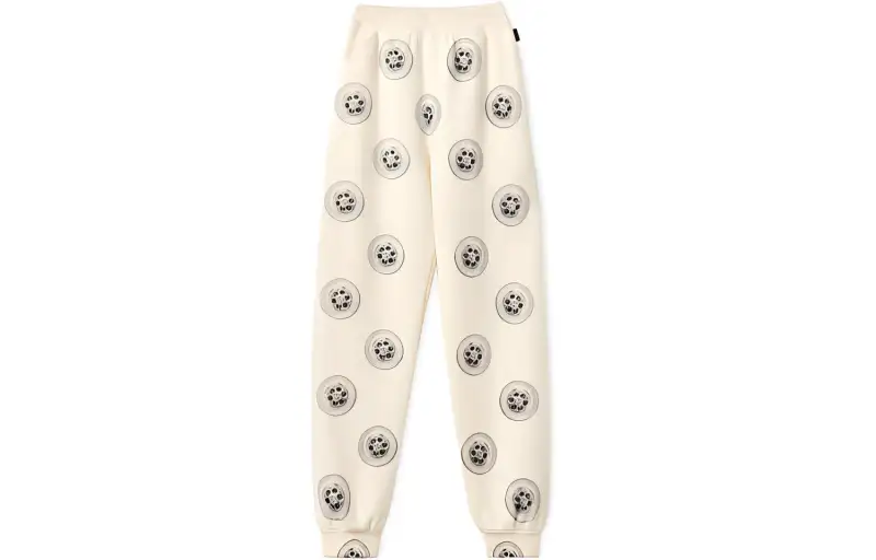 LOEWE Knitted Sweatpants Men's White Moderate Cuffed Pants