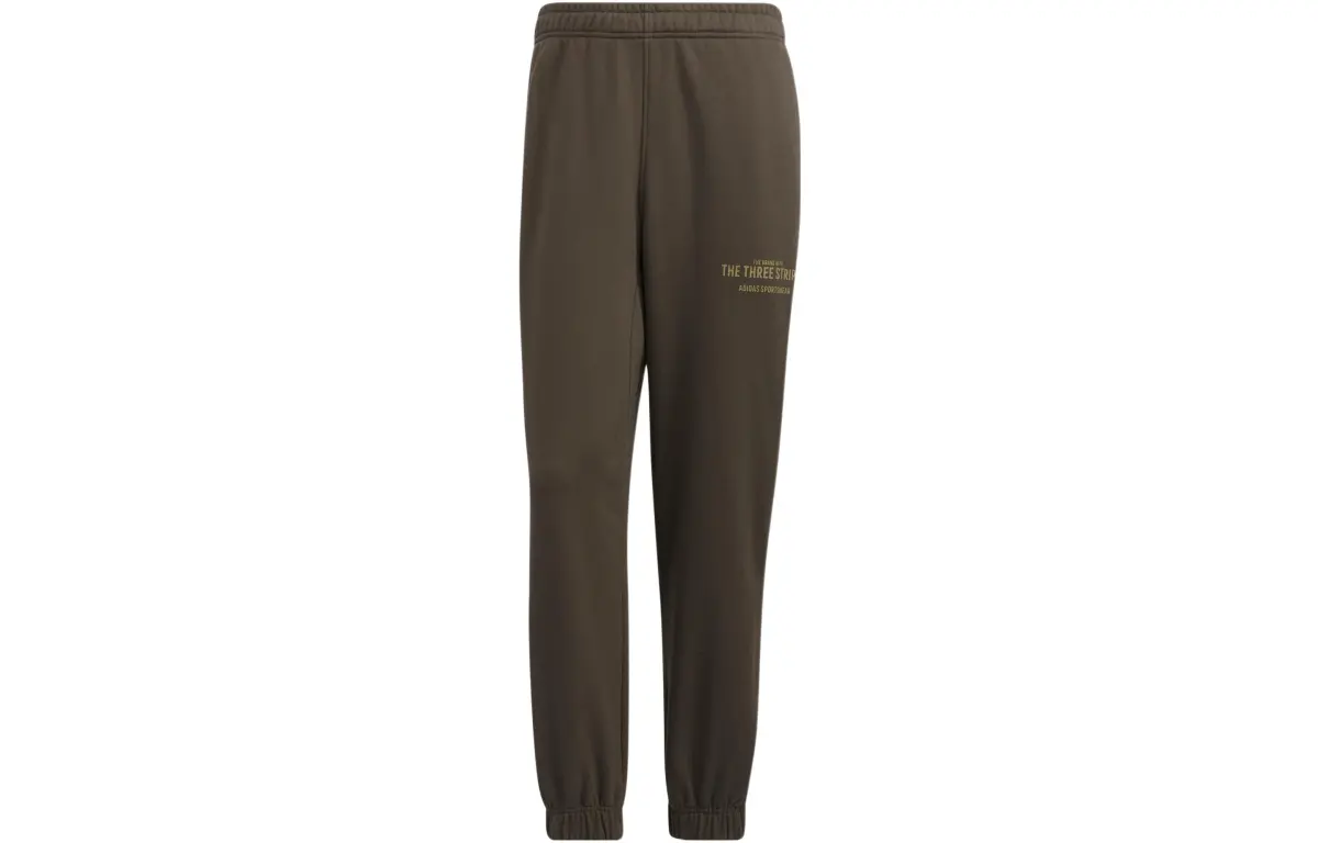 Adidas Knitted Sweatpants Men's Dark Olive Green Moderate Cuffed Pants