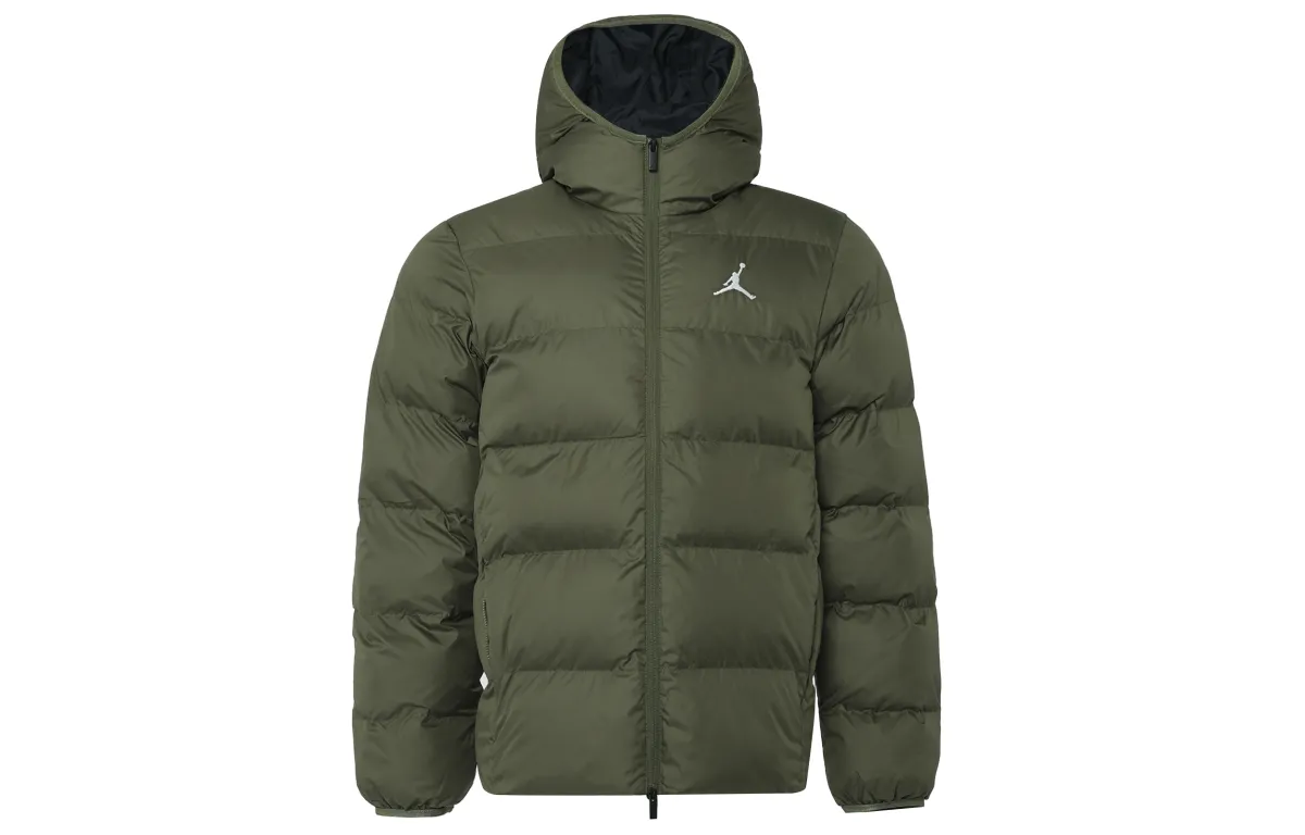 Jordan Brooklyn Puffer Jacket Men's Medium Olive Green/Black
