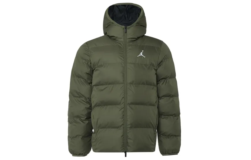 Jordan Brooklyn Puffer Jacket Men's Medium Olive Green/Black
