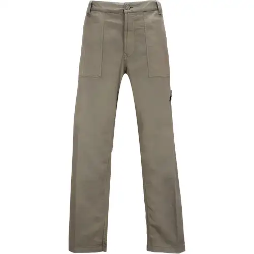 STONE ISLAND Logo Patch Straight Leg Trousers