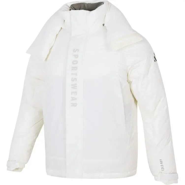 Adidas Down Jackets Men's White Hooded Moderate