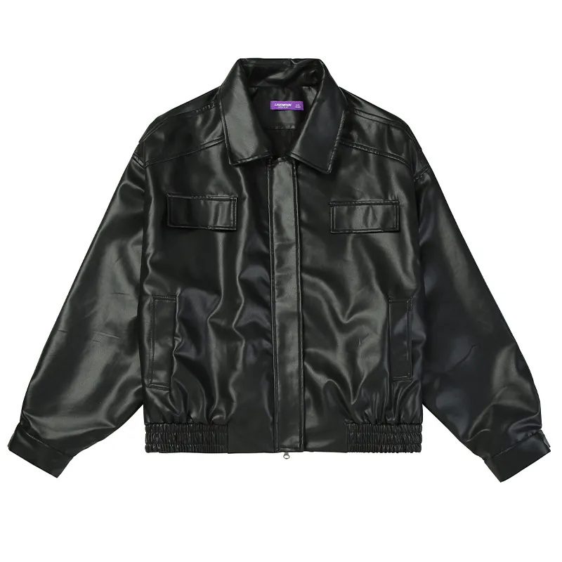 LISENPOK Leather Jackets Unisex Lapel Moderate