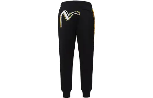EVISU Straight Fit Pants Casual Pants Men's Black