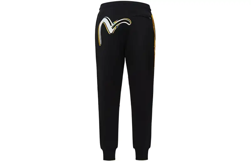 EVISU Straight Fit Pants Casual Pants Men's Black