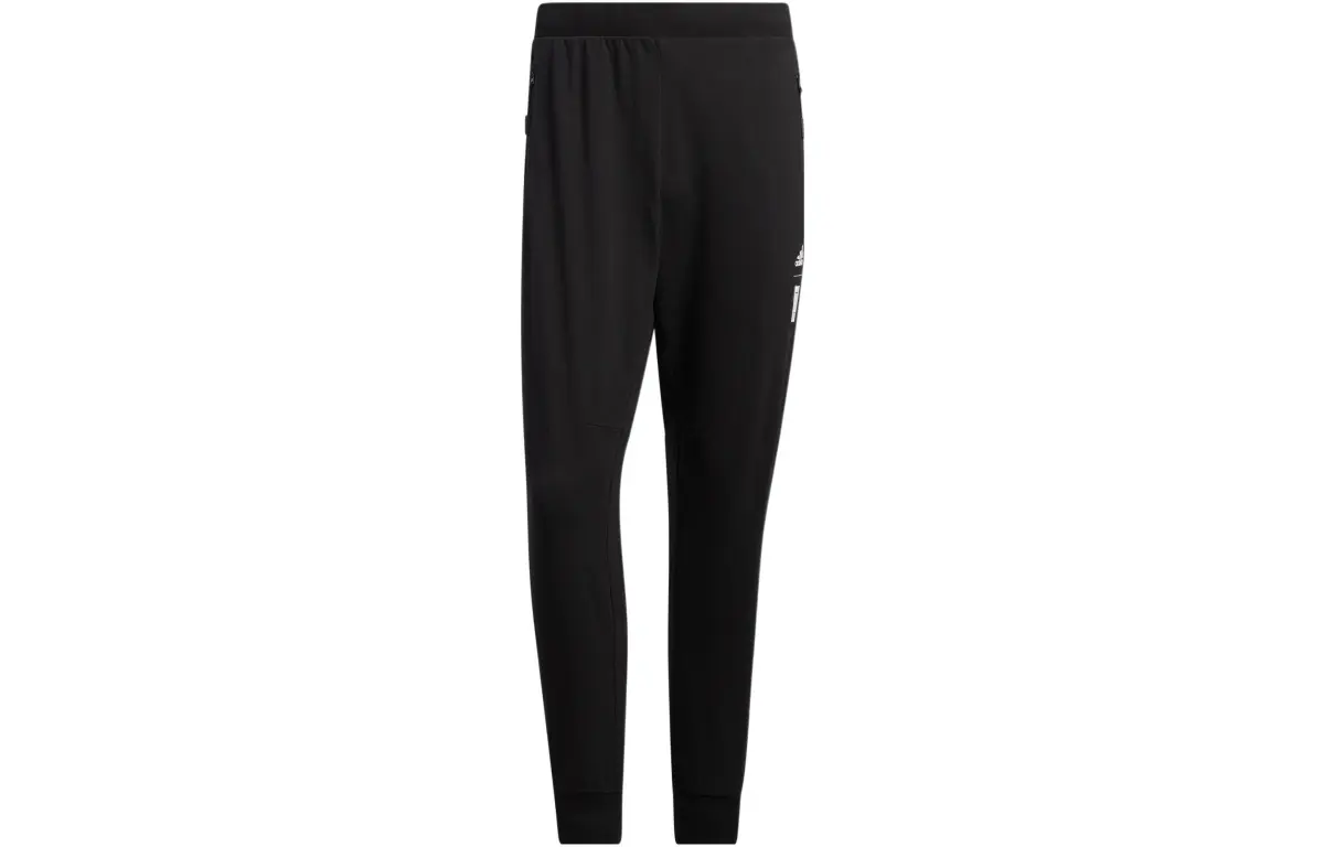 Adidas Knitted Sweatpants Men's Black Moderate Cuffed Pants
