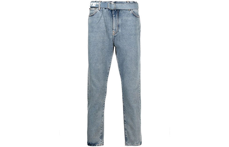 OFF WHITE Dinosaur Series Jeans Men's Blue Moderate Slim Fit Pants