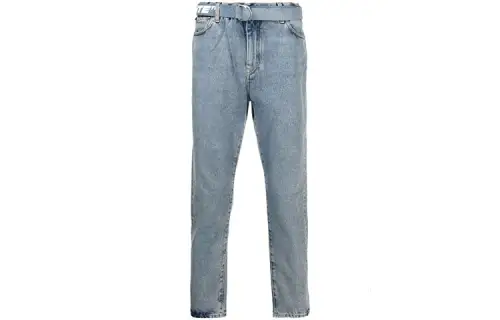 OFF WHITE Dinosaur Series Jeans Men's Blue Moderate Slim Fit Pants