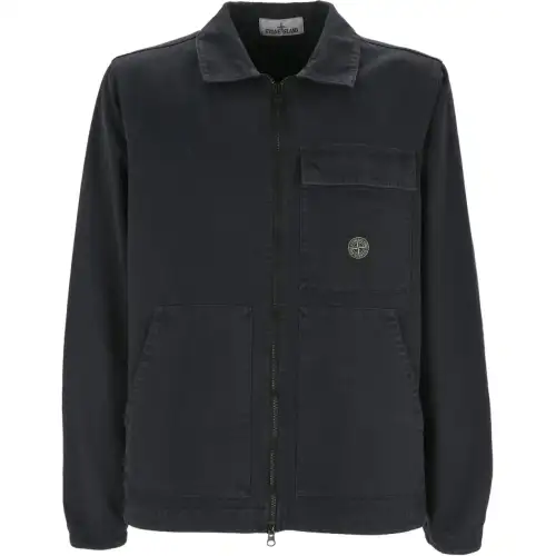 STONE ISLAND Logo-Patch Zipped Overshirt