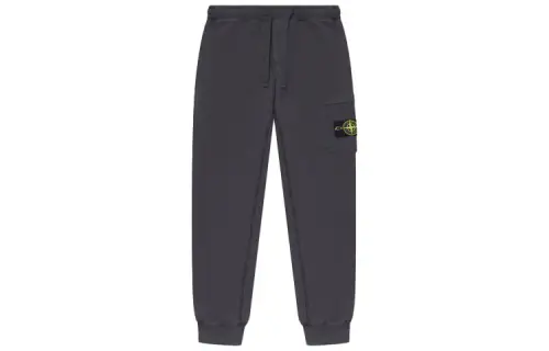 STONE ISLAND Knitted Sweatpants Men's Dark Gray Moderate Cuffed Pants