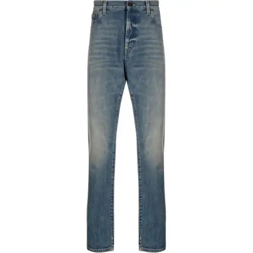 SAINT LAURENT Button Detailed Straight Leg Jeans