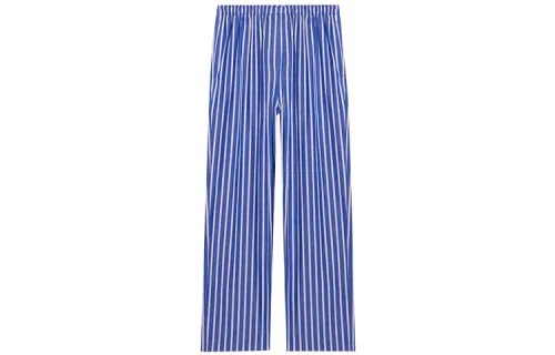 Balenciaga Casual Pants Men's Blue Moderate Straight Fit Pants