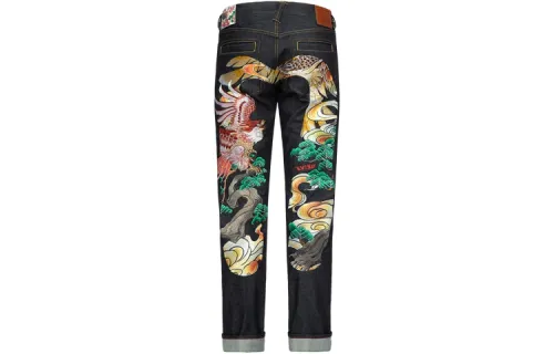 EVISU Jeans Men's Denim Blue Moderate Slim Fit Pants