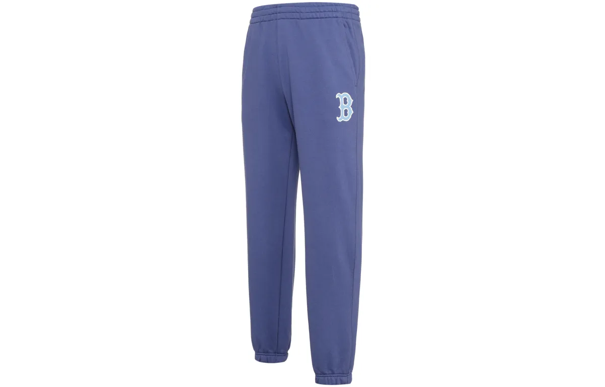 MLB Boston Red Sox Knitted Sweatpants Unisex Purple Moderate Cuffed Pants