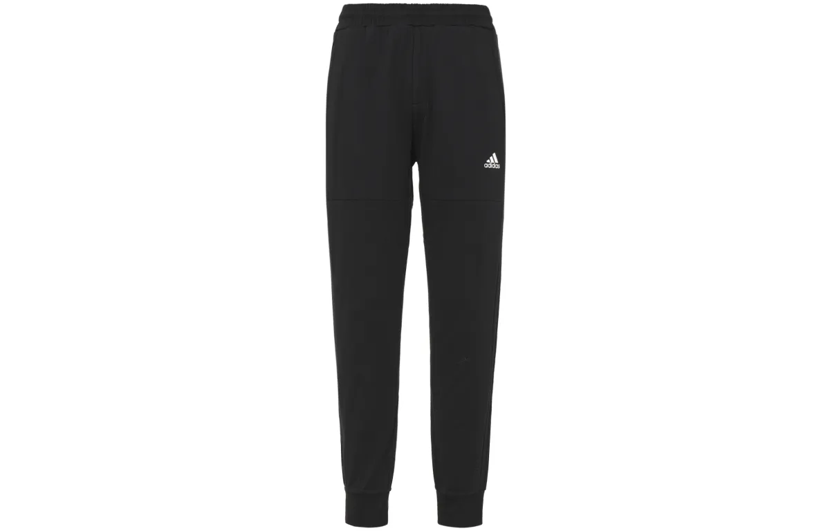 Adidas Knitted Sweatpants Men's Black Moderate Cuffed Pants