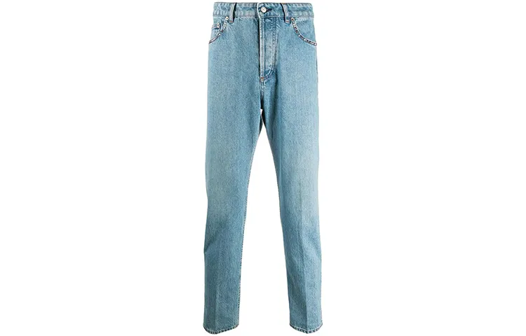 Golden Goose Jeans Men's Blue Moderate Tapered Pants