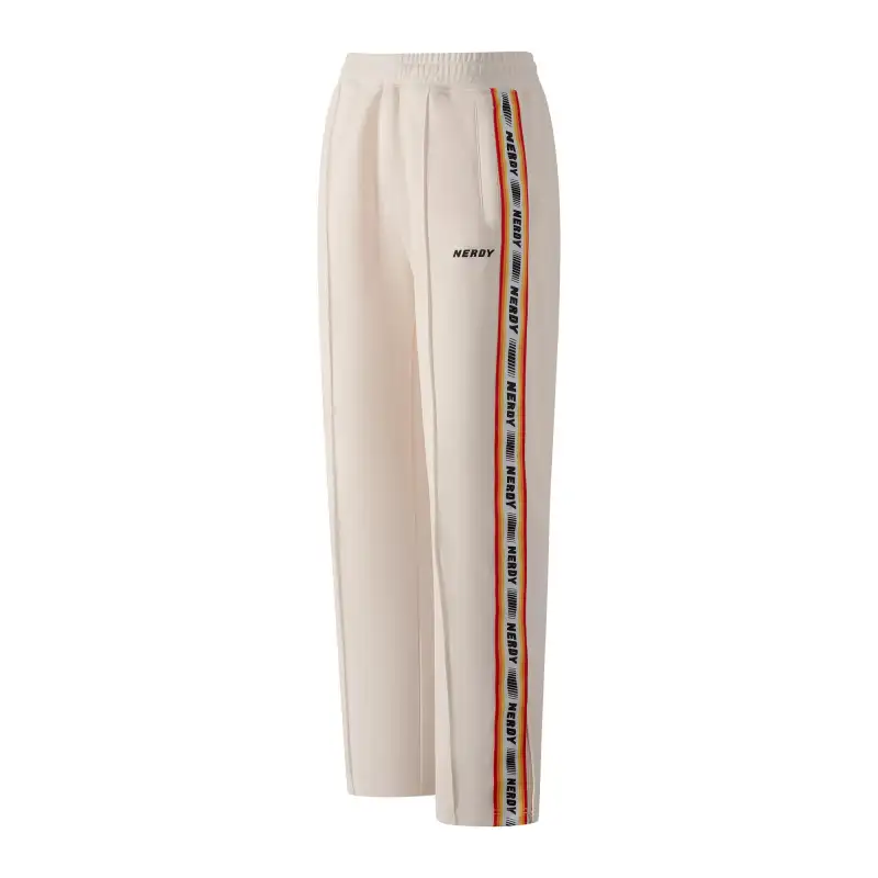 Knitted white trousers for men and women, with your logo imprint