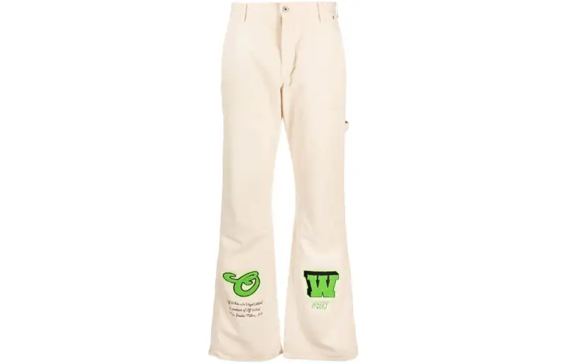 OFF WHITE Mid Rise Straight Leg Jeans