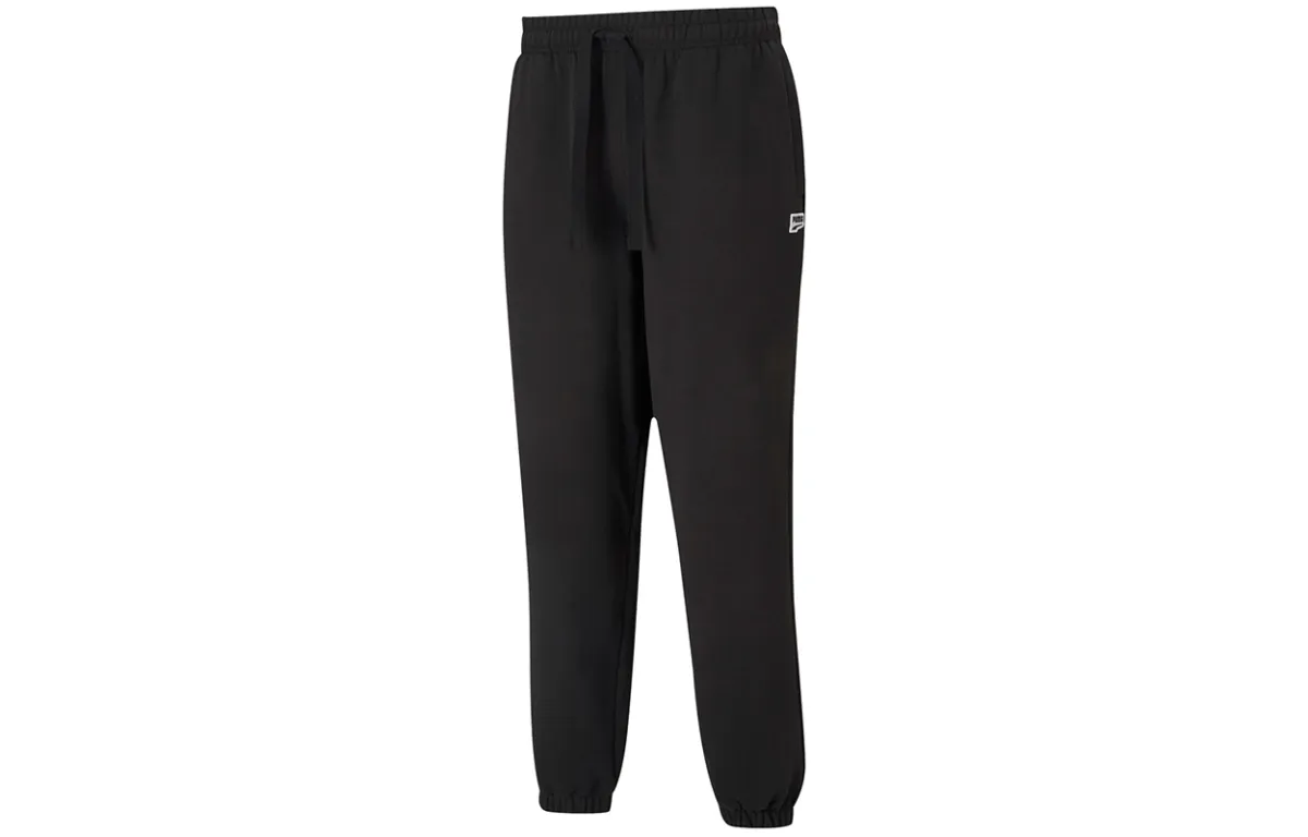 PUMA Knitted Sweatpants Men's Black Moderate Cuffed Pants