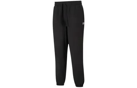 PUMA Knitted Sweatpants Men's Black Moderate Cuffed Pants