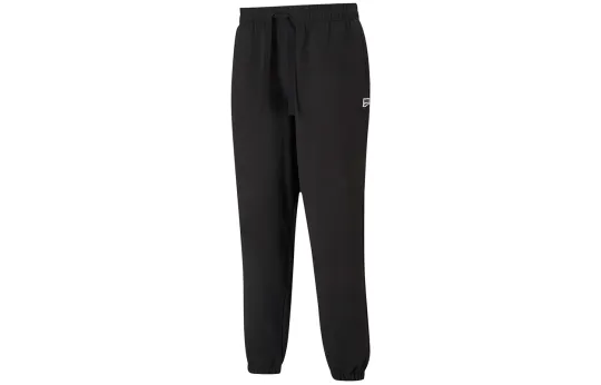 PUMA Knitted Sweatpants Men's Black Moderate Cuffed Pants