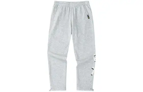 Anta Logo Print Pattern Drawstring Adjustable Leg Opening Thickened And Fleece Lined Sweatpants Men's Gray Heather Gray