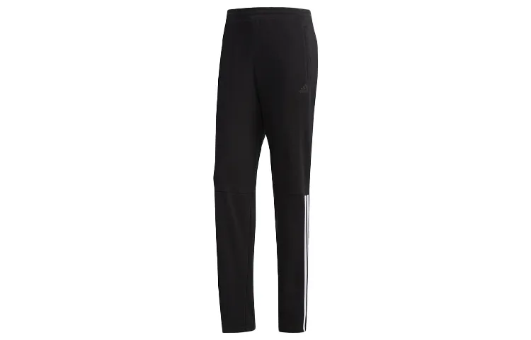 Adidas Knitted Sweatpants Men's Black Moderate Straight Fit Pants