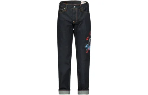 EVISU Jeans Men's Denim Blue Moderate Slim Fit Pants