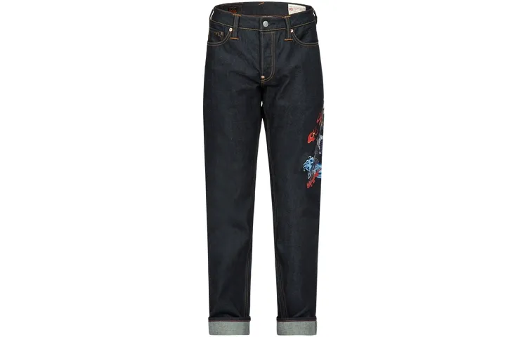 EVISU Jeans Men's Denim Blue Moderate Slim Fit Pants