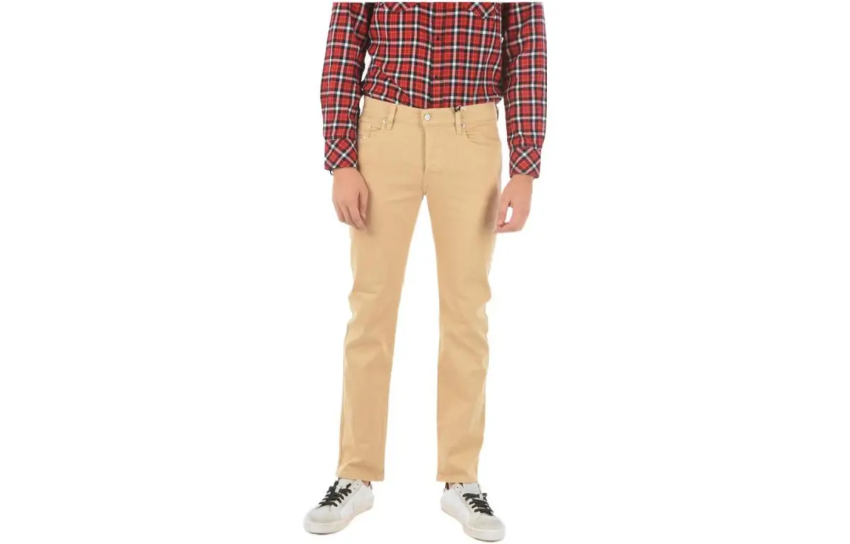 DIESEL Jeans Men's Beige Moderate Straight Fit Pants