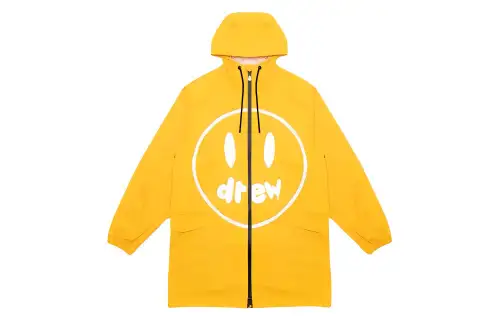 Drew house Smiley Collection Trench Coats Unisex Gold Hooded Moderate