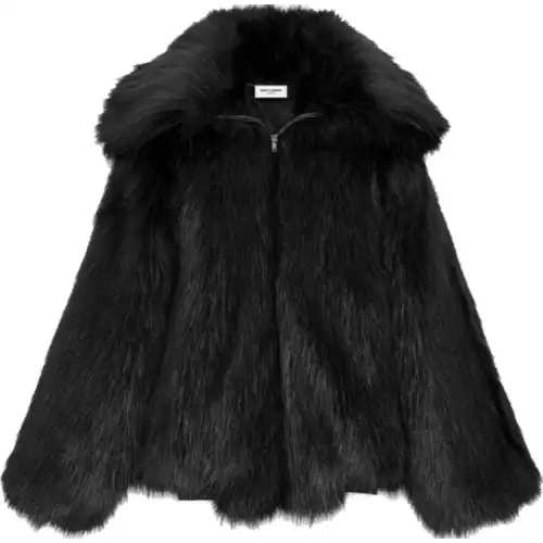 SAINT LAURENT Furs Men's Black Lapel Moderate