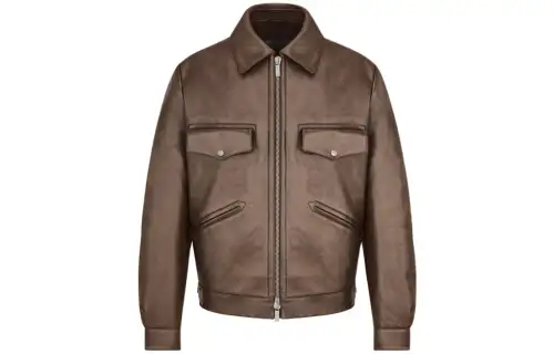 DIOR SS24 Leather Jacket Men's Brown