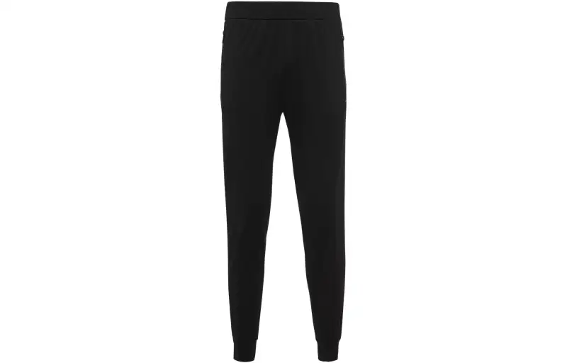 PRADA Knitted Sweatpants Men's Black Moderate Cuffed Pants
