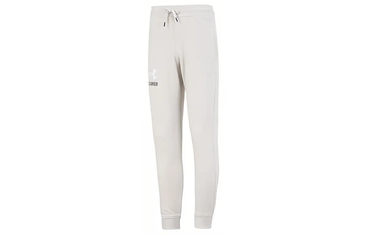 Under Armour Rival Fleece Knitted Sweatpants Men's Beige Moderate Cuffed Pants