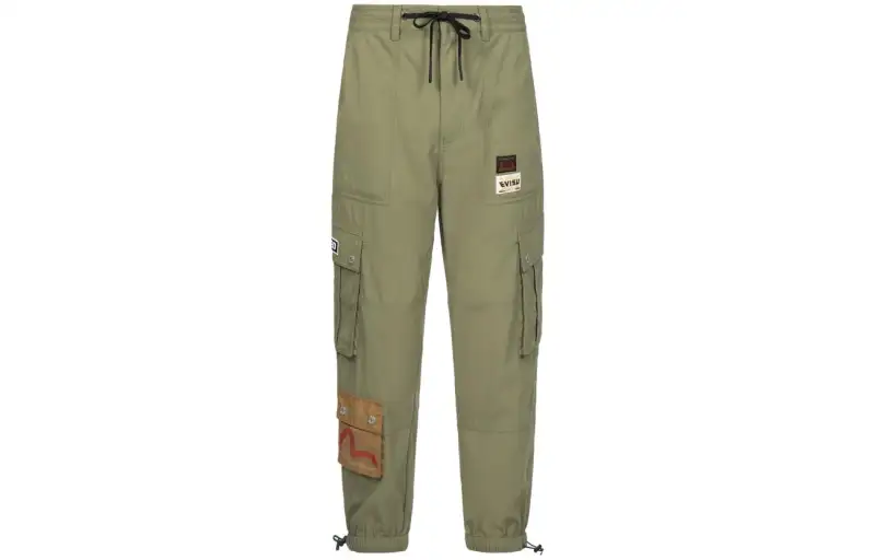 EVISU Cargo Pants Men's Dark Army Green Moderate