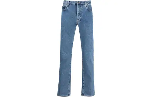 OFF-WHITE logo-print straight-leg jeans