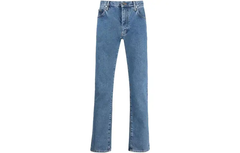 OFF-WHITE logo-print straight-leg jeans