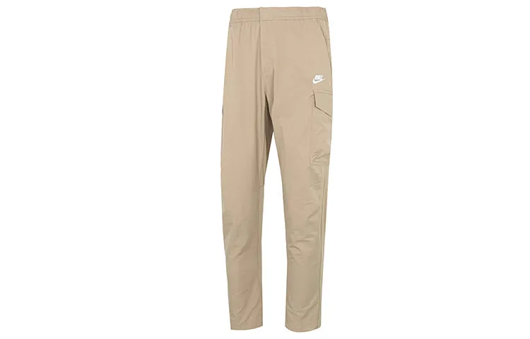 Nike Knitted Sweatpants Men's Khaki Moderate Straight Fit Pants