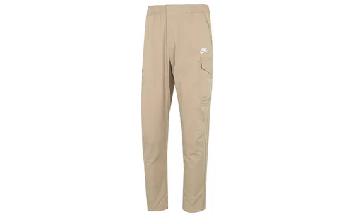 Nike Knitted Sweatpants Men's Khaki Moderate Straight Fit Pants