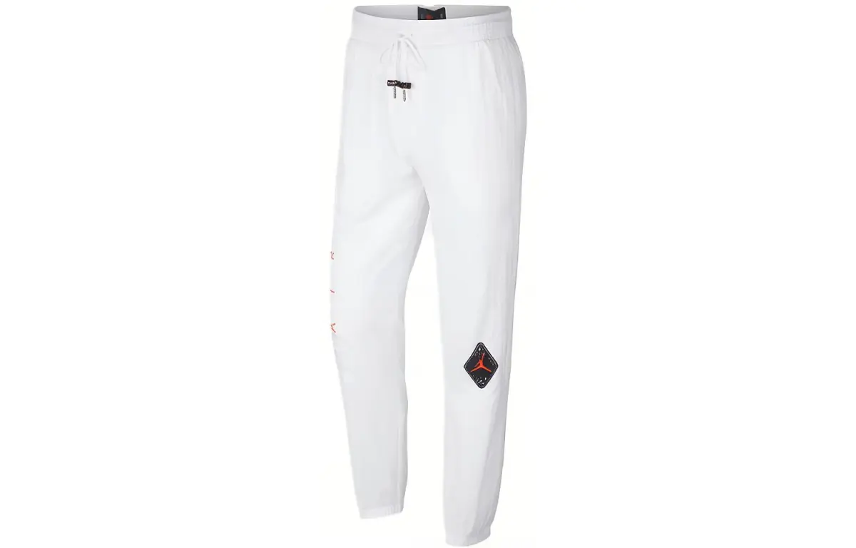 Jordan Legacy AJ 6 Knitted Sweatpants Men's White Moderate Cuffed Pants