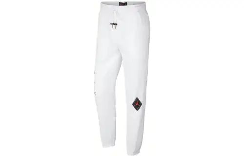 Jordan Legacy AJ 6 Knitted Sweatpants Men's White Moderate Cuffed Pants