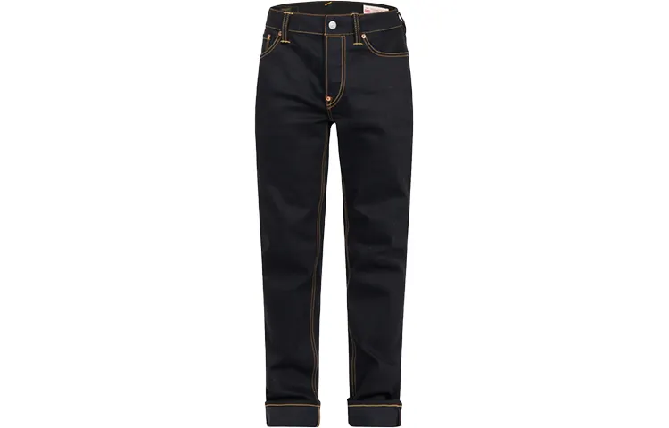 EVISU Jeans Men's Black Moderate Straight Fit Pants