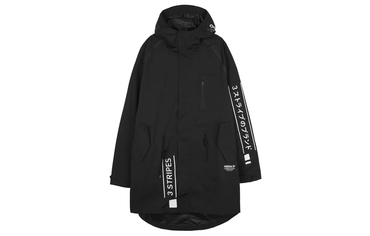 Adidas Originals Trench Coats Men's Black Hooded Moderate Other